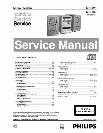 Philips MC-120  MC-130 Service Manual Mini HiFi all Version - (7.279Kb) Part 1/4 - pag. 52